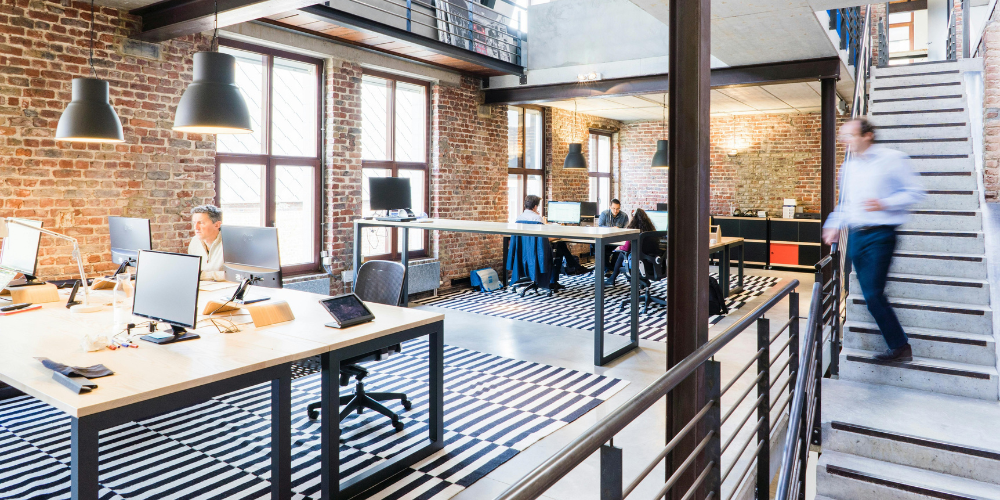 Modern office space with communal working